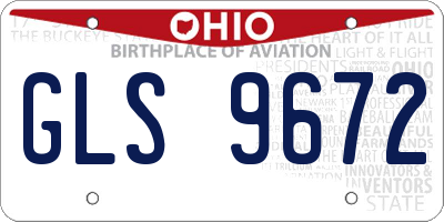 OH license plate GLS9672