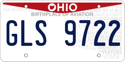 OH license plate GLS9722