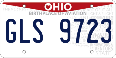 OH license plate GLS9723