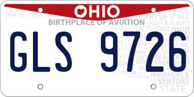 OH license plate GLS9726