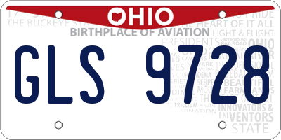 OH license plate GLS9728