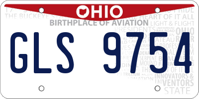 OH license plate GLS9754
