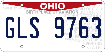 OH license plate GLS9763