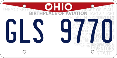 OH license plate GLS9770