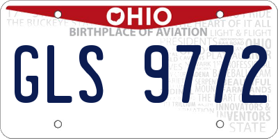 OH license plate GLS9772