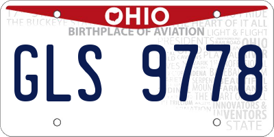 OH license plate GLS9778