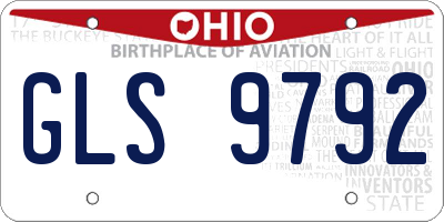 OH license plate GLS9792