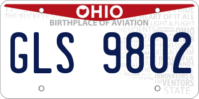 OH license plate GLS9802