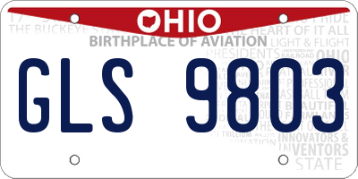 OH license plate GLS9803