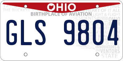 OH license plate GLS9804