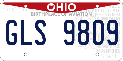 OH license plate GLS9809