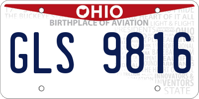 OH license plate GLS9816