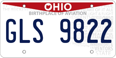 OH license plate GLS9822