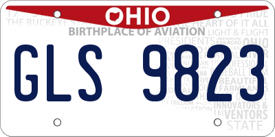 OH license plate GLS9823
