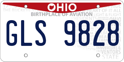 OH license plate GLS9828