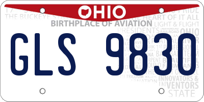 OH license plate GLS9830