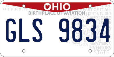 OH license plate GLS9834