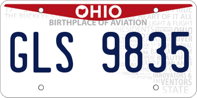 OH license plate GLS9835