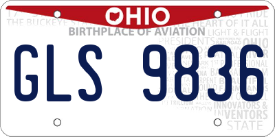OH license plate GLS9836