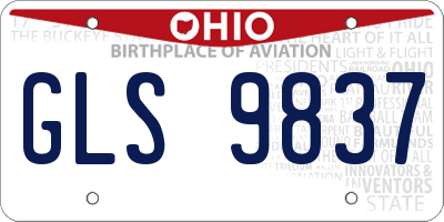 OH license plate GLS9837