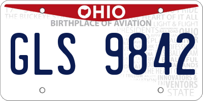 OH license plate GLS9842