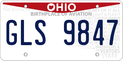 OH license plate GLS9847