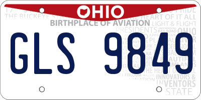 OH license plate GLS9849