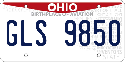 OH license plate GLS9850
