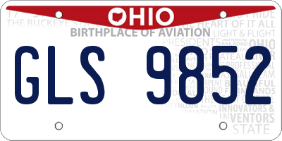 OH license plate GLS9852
