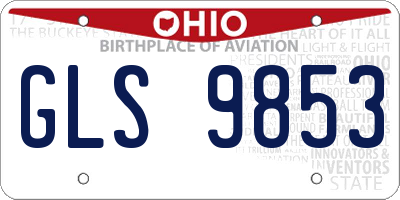 OH license plate GLS9853