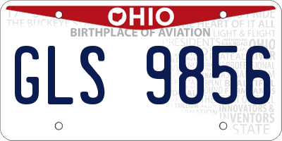 OH license plate GLS9856