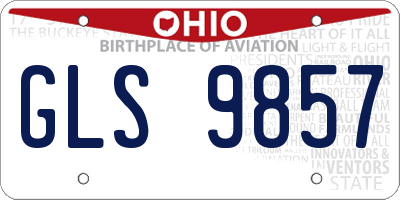 OH license plate GLS9857