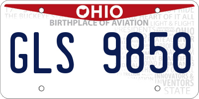 OH license plate GLS9858
