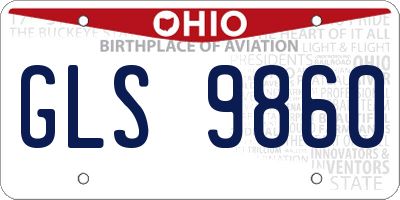 OH license plate GLS9860