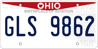 OH license plate GLS9862