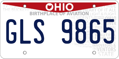 OH license plate GLS9865