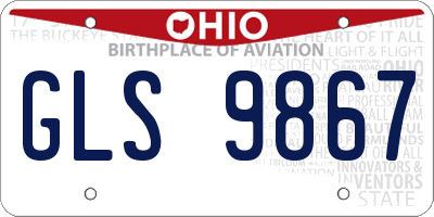 OH license plate GLS9867