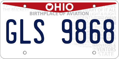 OH license plate GLS9868