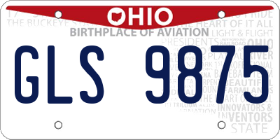 OH license plate GLS9875