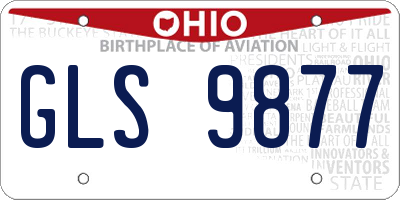 OH license plate GLS9877