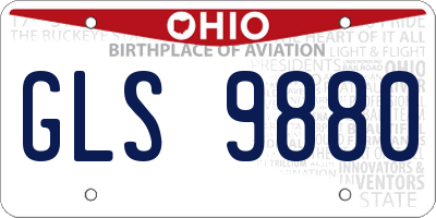 OH license plate GLS9880