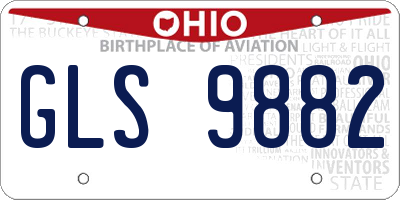 OH license plate GLS9882