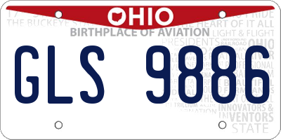 OH license plate GLS9886