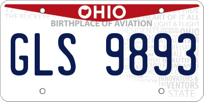 OH license plate GLS9893
