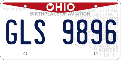 OH license plate GLS9896