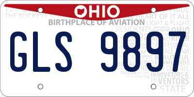 OH license plate GLS9897