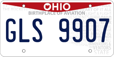 OH license plate GLS9907