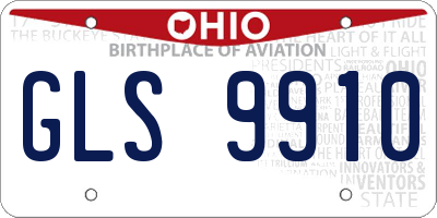OH license plate GLS9910