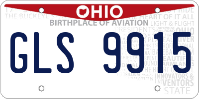 OH license plate GLS9915