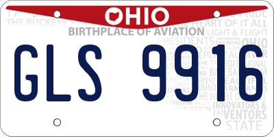 OH license plate GLS9916